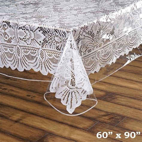 60"x90" Eco-Friendly Clear Disposable Waterproof Vinyl Tablecloth Protector Cover For Picnic ...