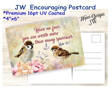 JW Gifts JW Postcard You Are Worth More Than Many Sparrows Design Jw