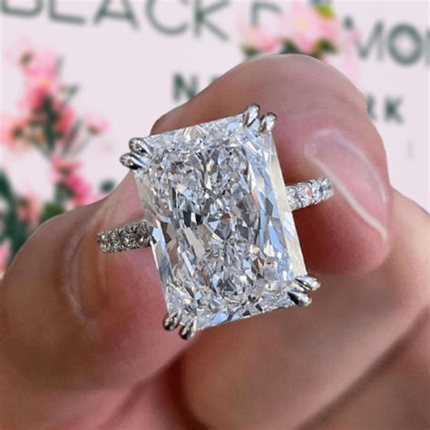 Elegant 3 0ct Radiant Cut Lab Grown Diamond Engagement Ring From Black