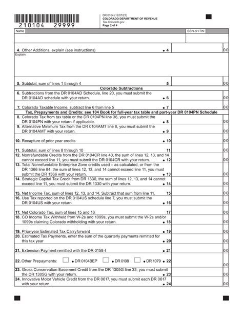 Form Dr0104 Download Fillable Pdf Or Fill Online Colorado Individual