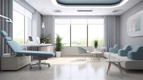 3d Rendering Of A Contemporary Doctor Consulting Room In A Clinic With