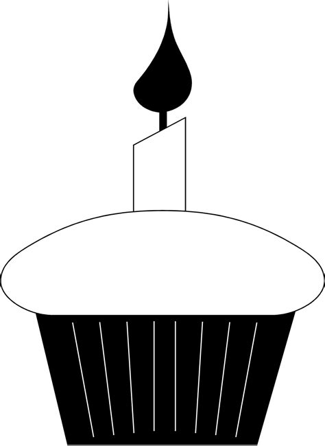 Cupcake black and white birthday cupcake clip art black and white free ...