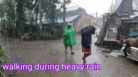 Walking During Heavy RAIN Bulacan Province Philippines YouTube