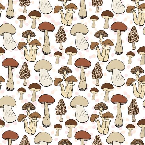 Premium Vector Mushroom Seamless Pattern Vector Autumn Background