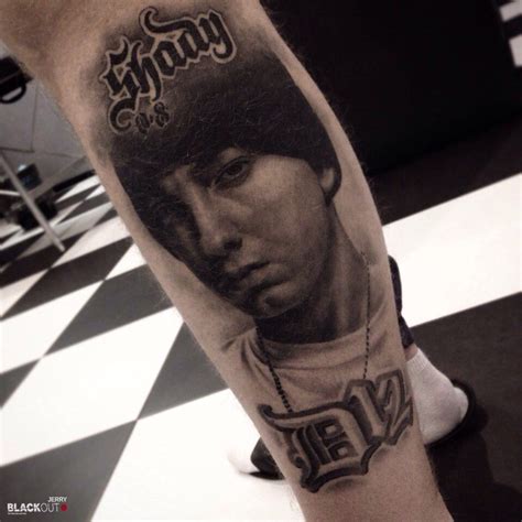 Slim Shady by @jerry_tattoo Full healed. #blackouttattoocollective # ...