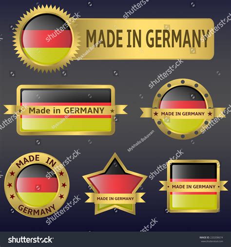 Made Germany Labels Badges Stickers Vector Stock Vector Royalty Free