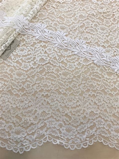 Offwhite Lace Fabric Embroidered Lace French Lace Wedding Etsy