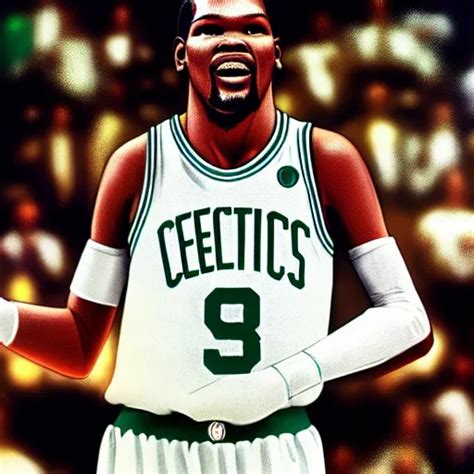 Kevin Durant In A Celtics Uniform 1986 Digital Art Stable Diffusion