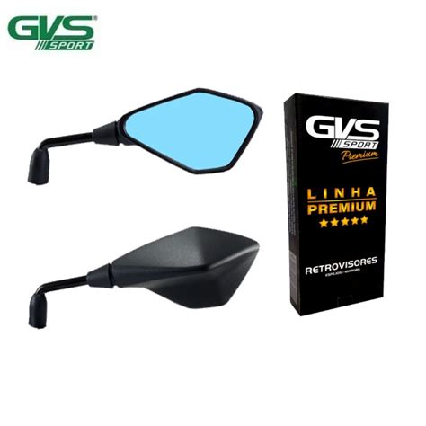 Retrovisor Gvs Modelo Kawasaki Z Haste Longa Graus Lente Azul