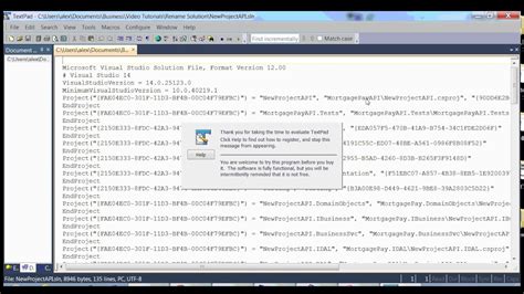 Renaming Existing Visual Studio Project Youtube