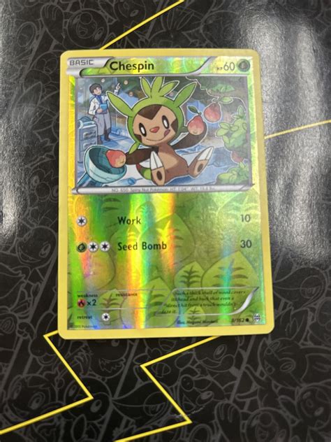 Pokémon Tcg Chespin Breakthrough 8162 Reverse Holo Common Ebay