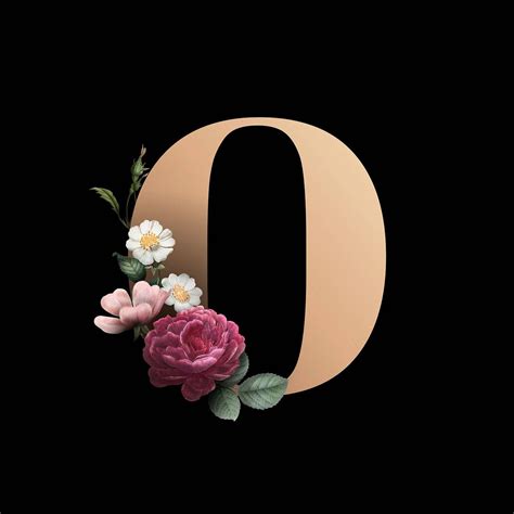 Download Golden Letter O With Flowers Wallpaper