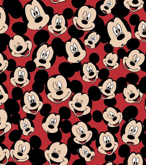 Disney Mickey Mouse Fleece Fabric Tossed Mickey Heads Joann