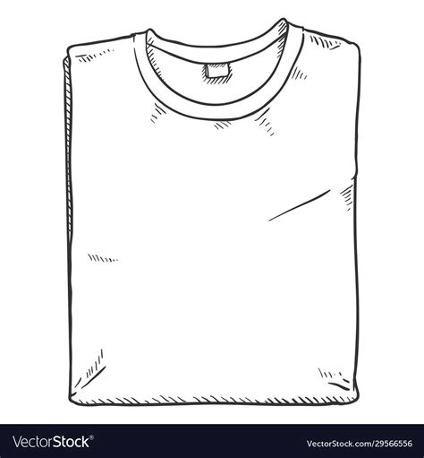 Sketch - folded t shirt Royalty Free Vector Image