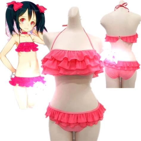 Love Live Yazawa Nico Love Bikini Swimsuit Multicolor Cosplay Costume