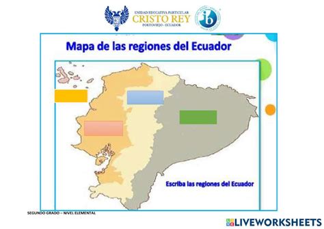 Las Regiones Del Ecuador Ficha Interactiva Actividades Ecuador