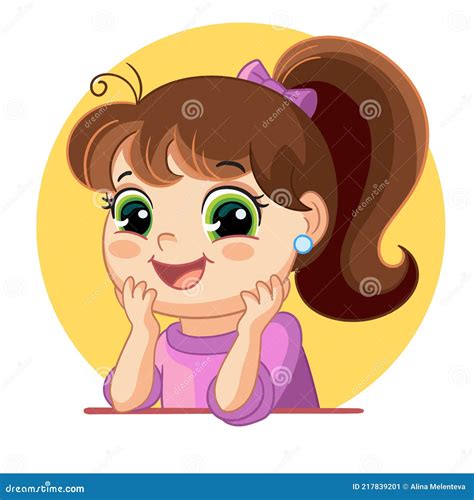 Cartoon Funny Girl Face Emotion Vector Illustration Stock Vector Illustration Of Face Book