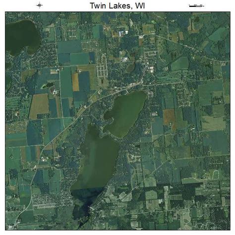 Aerial Photography Map of Twin Lakes, WI Wisconsin