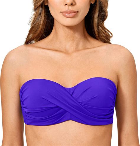 DOBREVA Women S Bikini Top B H Cup Bandeau Underwire Padded Sexy