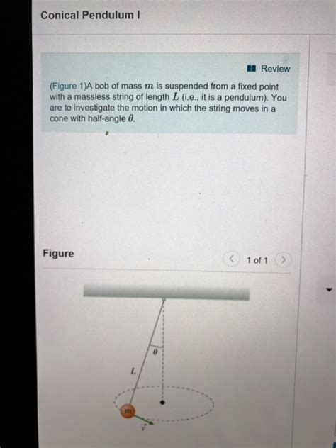 Solved Conical Pendulum I I Review Figure A Bob Of Mass M Chegg