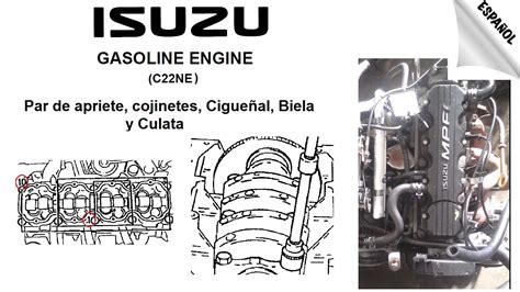 Motor ISUZU C22NE 2 2L Par de apriete cojinetes Cigueñal Biela y