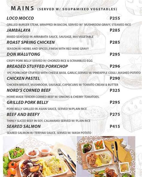 Carta Del Restaurante Nord S Bread Hub Ciudad Quezon Sm North Edsa