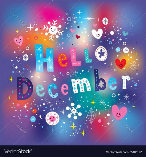 Hello December Royalty Free Vector Image Vectorstock