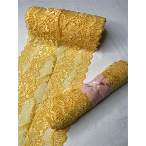 RENDA ELASTANO PARA LINGERIE AMARELA METROS Cm Largura Shopee Brasil