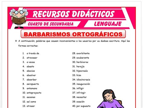 Barbarismo Palabras Extranjeras Lenguaje Didactico