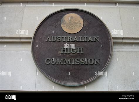 Plaque Outside The Australian High Commission Building Australia House