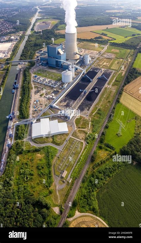 Aerial View Of The Power Plant Facilities And Exhaust Towers Of The