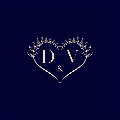 DV floral love shape wedding initial logo 25776777 Vector Art at Vecteezy