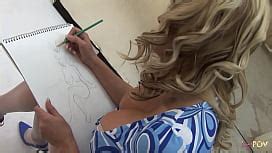 Instead Of Painting The Curvy Brunette Model The Blonde Dyke Eats And Plows Her Snatch XNXX