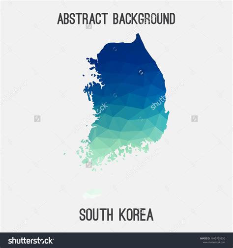 South Korea Map Geometric Polygonalmosaic Styleabstract