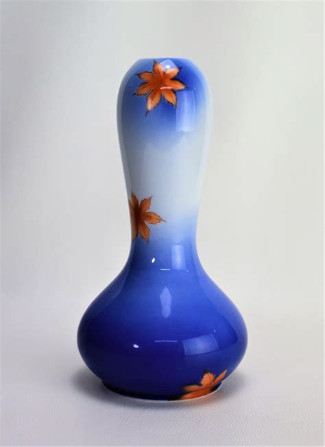 Fukagawa Vase Arita Porcelain Maple Leaf Motif Free Shipping Etsy