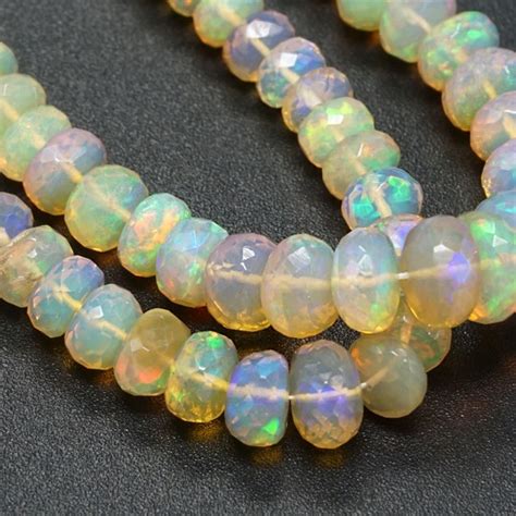 Faceted Ethiopian Opal Beads Rondelle Ethiopian Beads Aaa Quality