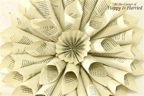 Book Page and Paper Wreaths