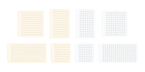 Folha De Bloco - Folhas de bloco de notas forradas e quadriculadas design plano de ...
