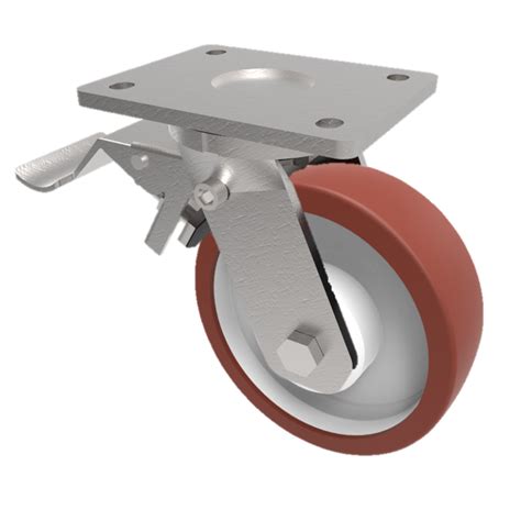 Polyurethane Nylon Plate Swivel Castor Brake Mm Kg Load Bil Group