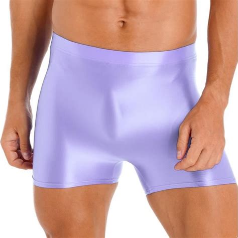 Iefiel Hot Boxer Homme Brillant Cuir Wetlook Mini Short De Bain Trunks Pantalons Court Culotte