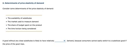 Solved 6. Determinants of price elasticity of demand | Chegg.com