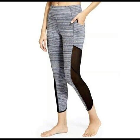 ATHLETA Jacquard Chaturanga Mesh Capri Leggings Gem