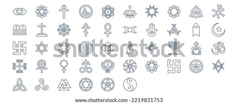 Collection Icons Related Culture Symbols Including Stock Vector ...