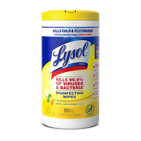 Lysol Disinfecting Wipes Lemon And Lime Blossom 80 Count Health And Personal Care