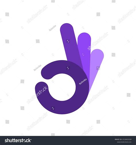 Ok Hand Sign Vector Finger Logo Stock Vector Royalty Free 2119432100