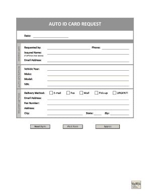 Blank Fillable Fake Car Insurance Card Template Freshsany