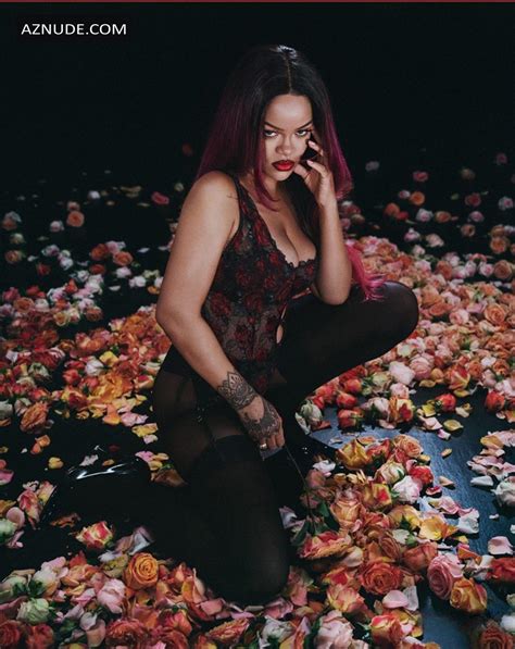 Rihanna Sexy And Seductive Lingerie Photoshoot Posing Her Curvaceous Body And Hot Cleavage Aznude