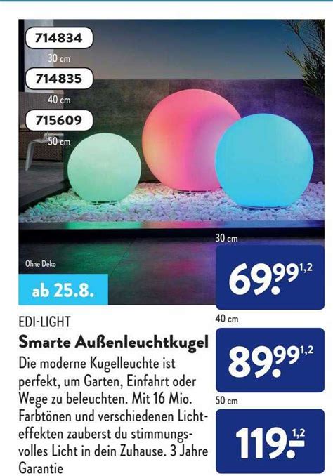 Smarte Au Enleuchtkugel Edi Light Angebot Bei Aldi S D Prospekte De