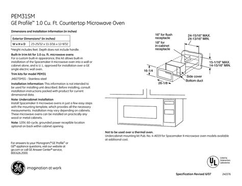 Ge Under Cabinet Microwave Mounting Kit | Bruin Blog