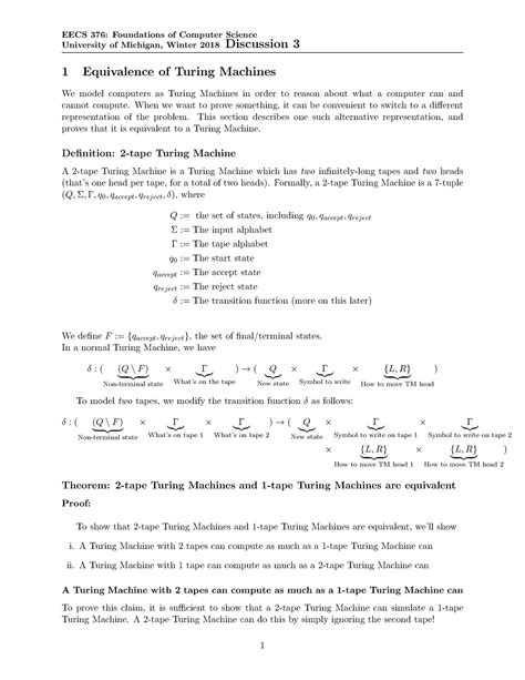 Section Notes 3 EECS 376 Foundations Of Computer Science University